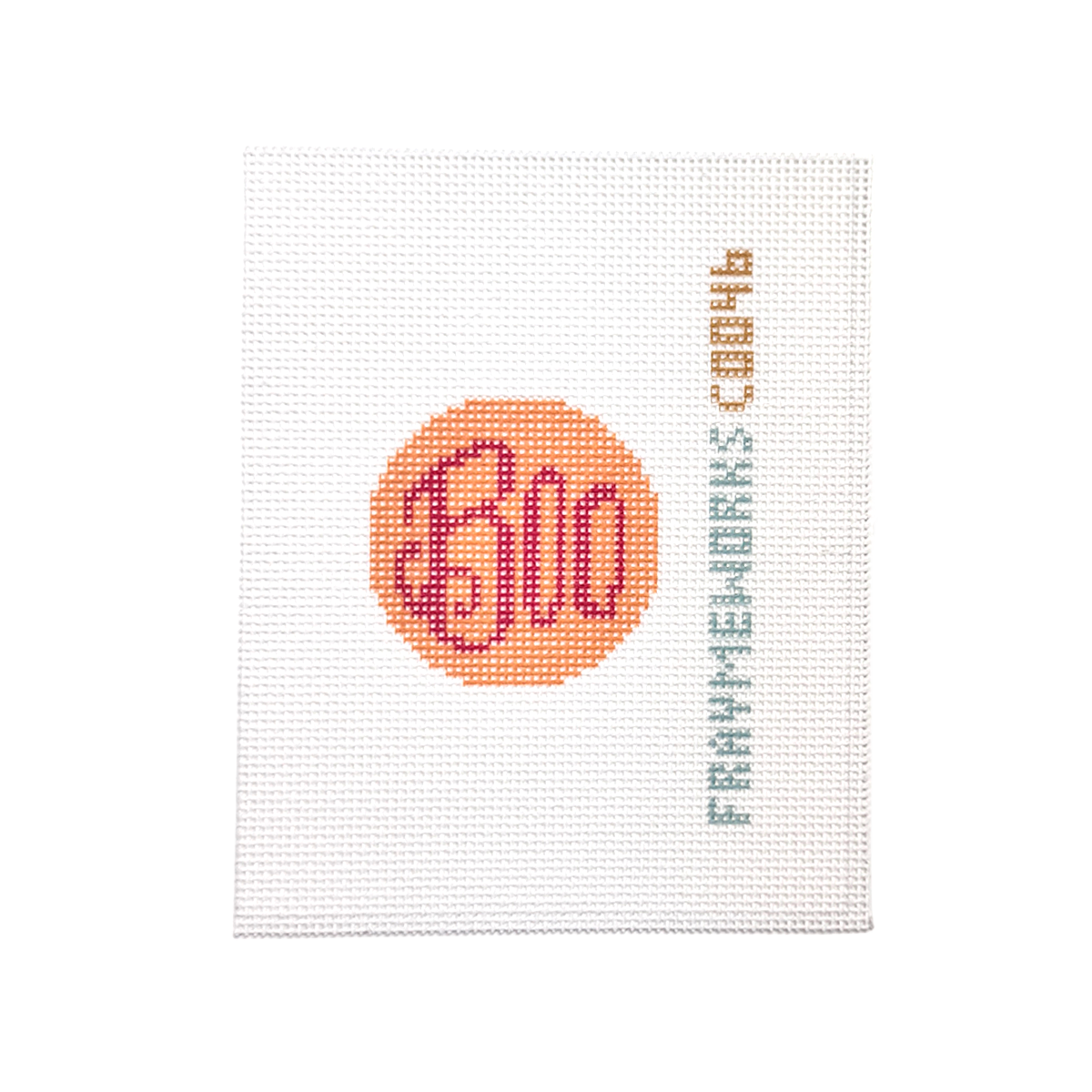 Boo Orange 1.75" Mini Needlepoint Canvas