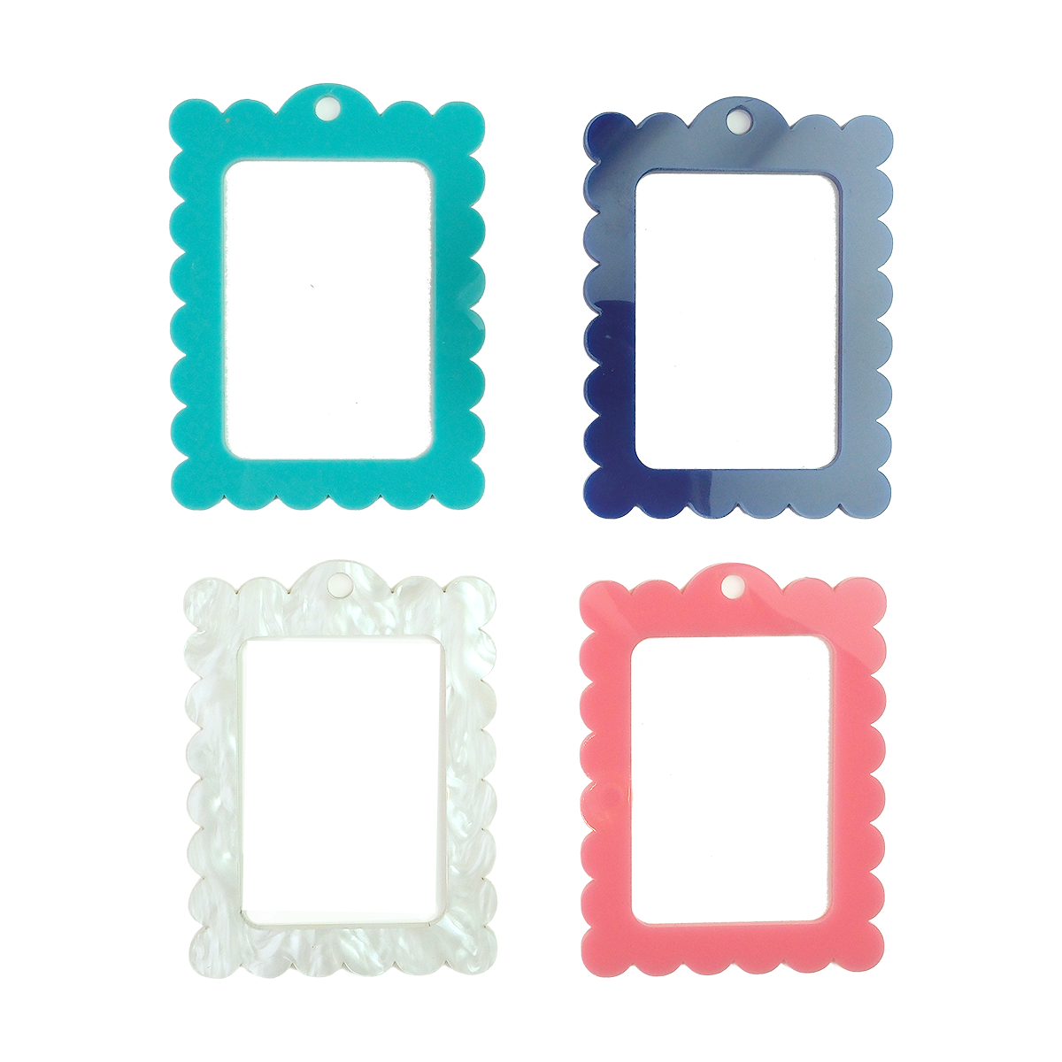 Bag Tag: Large Scallop Rectangle: Navy