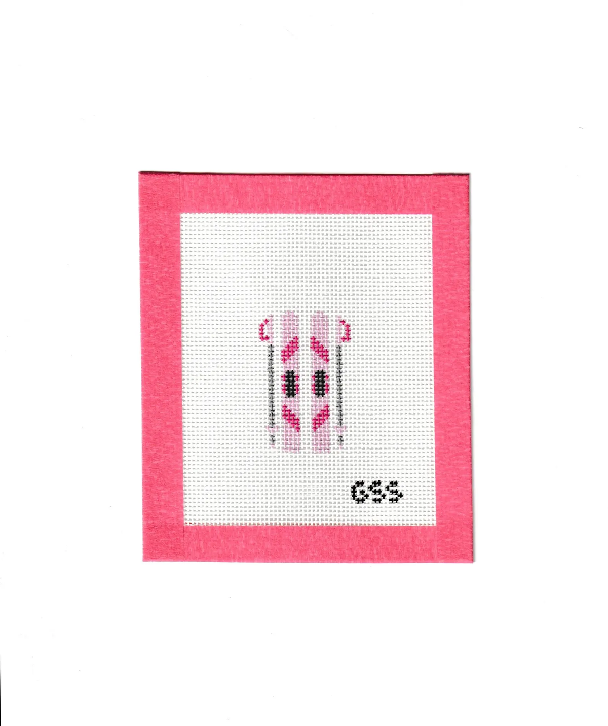 Mini Ski & Poles Needlepoint