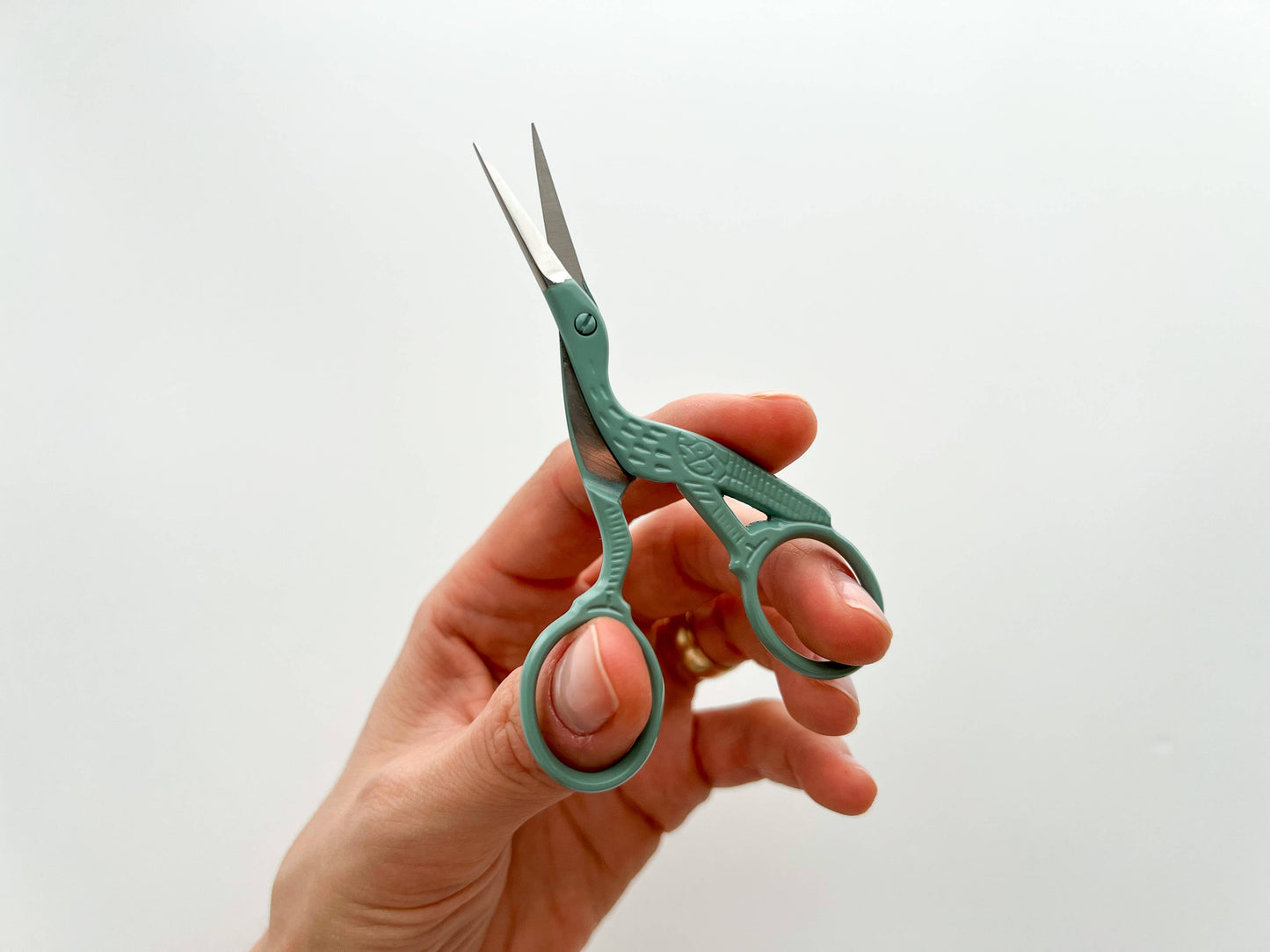 Bird scissors, small sewing scissors, stork scissors: Coral