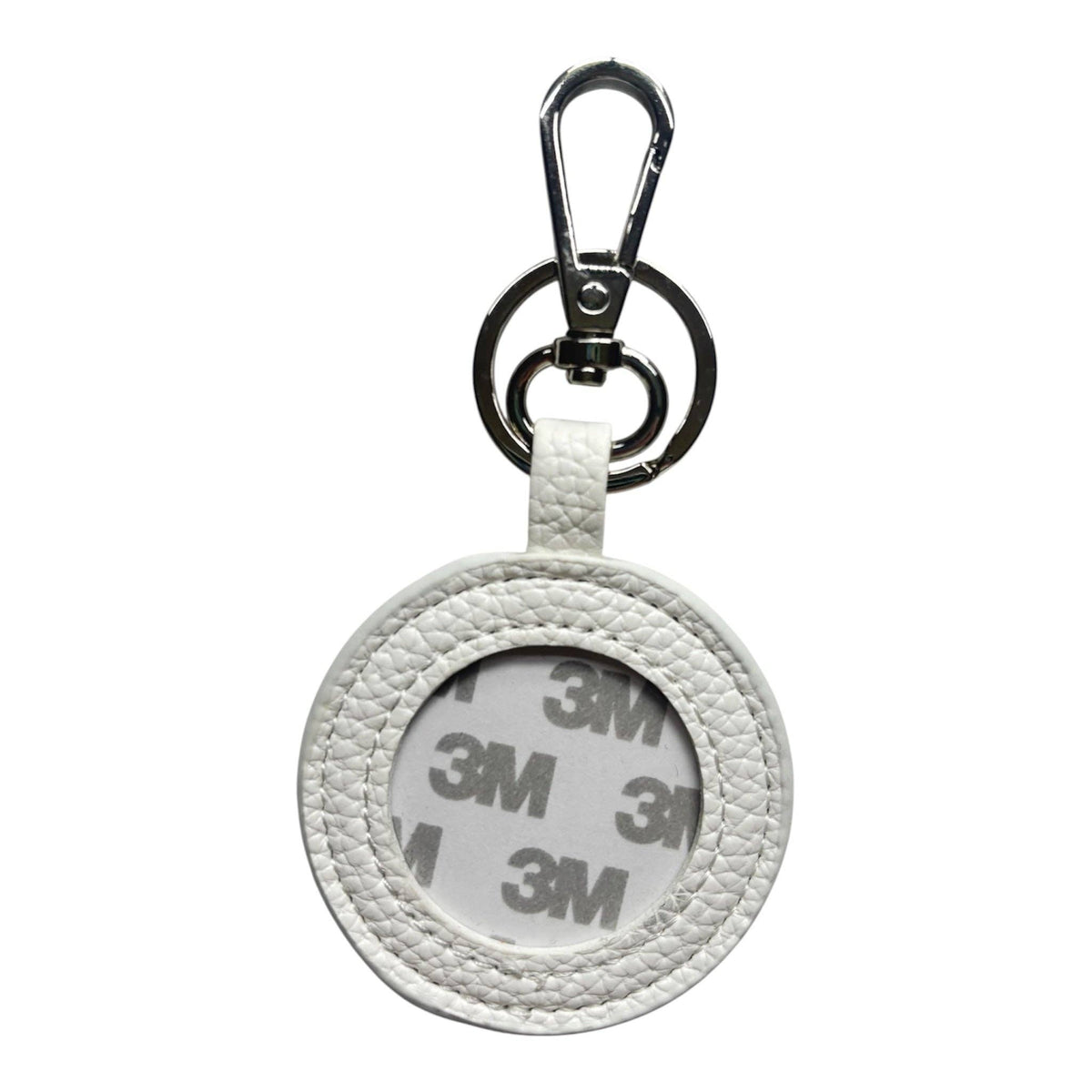 White Pebbled Vegan Self Finishing Round Key Fob