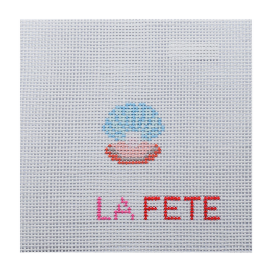 Glitter Oyster Shell with Pearl Needlepoint