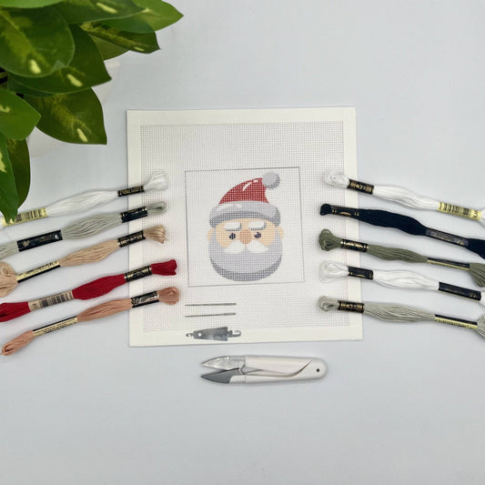 Santa Head Needlepoint Kit