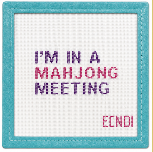 In a Mahjong Meeting Needlepoint