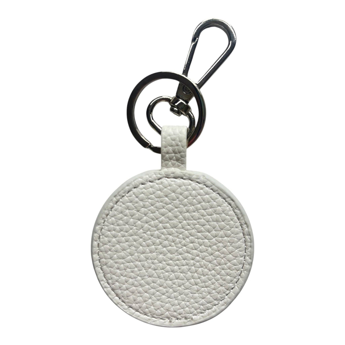 White Pebbled Vegan Self Finishing Round Key Fob