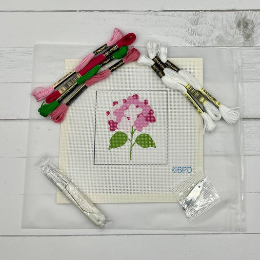 Pink Hydrangea Needlepoint