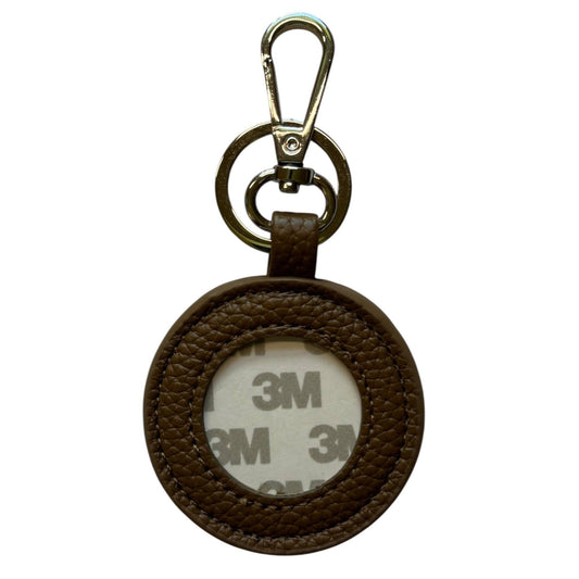 Chocolate Brown Pebbled Vega Self Finishing Round Key Fob