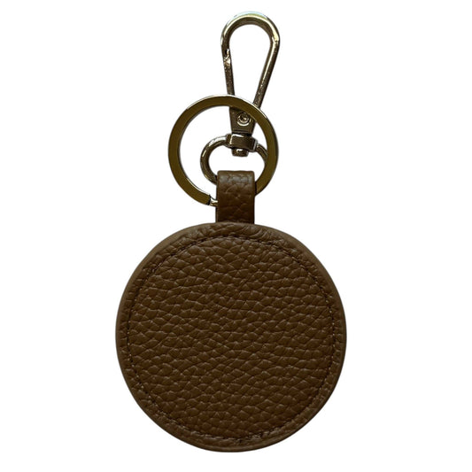 Chocolate Brown Pebbled Vega Self Finishing Round Key Fob