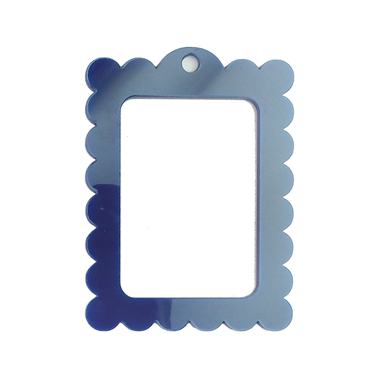 Bag Tag: Large Scallop Rectangle: Navy