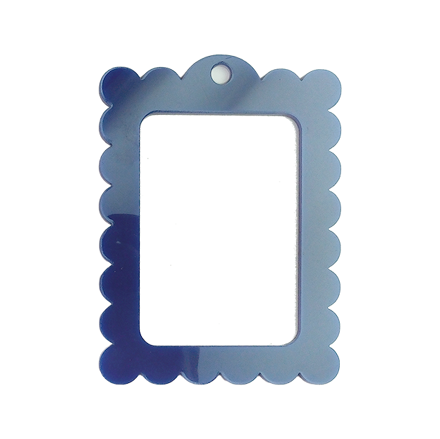 Bag Tag: Large Scallop Rectangle: Pink
