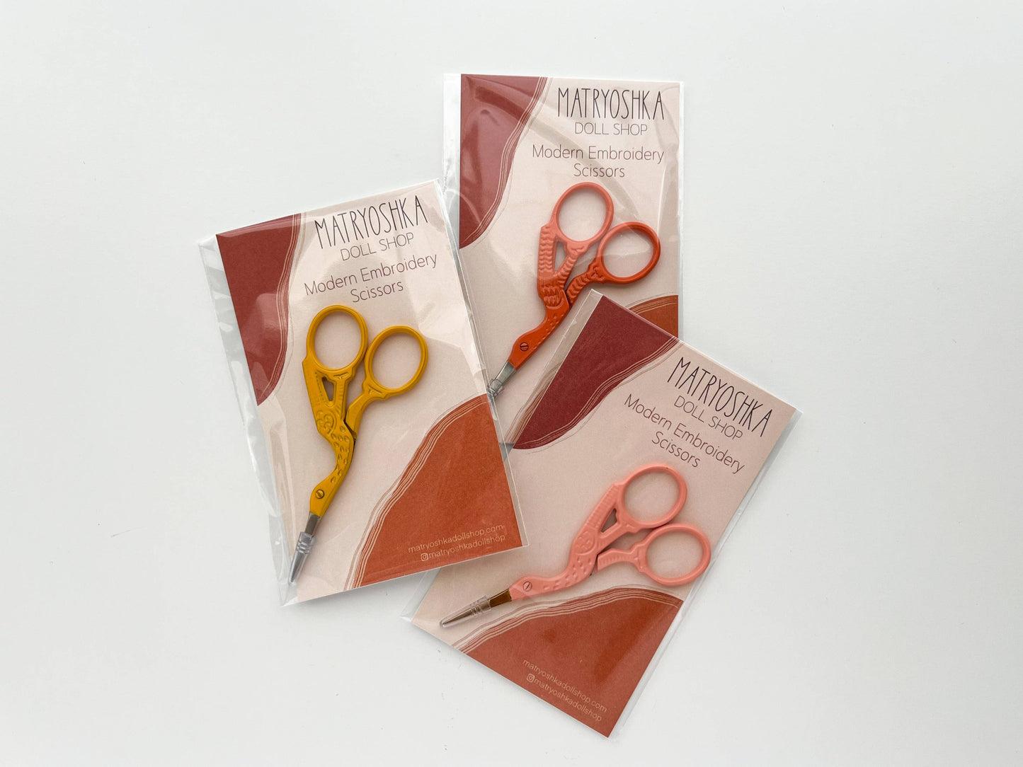 Bird scissors, small sewing scissors, stork scissors: Coral