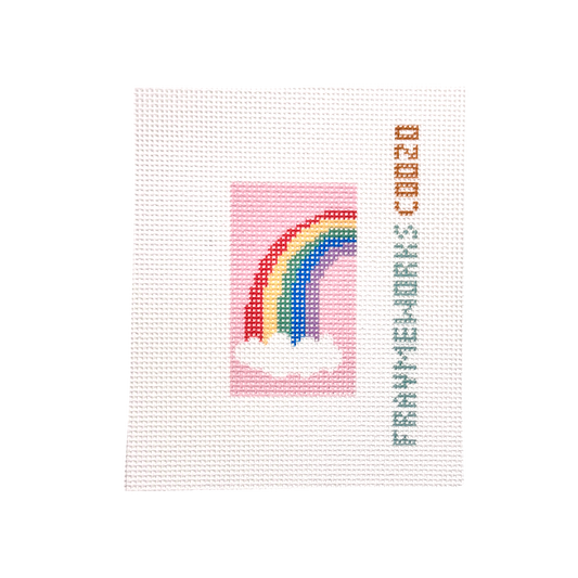 Rainbow 1.25"x 2.25" Mini Needlepoint Canvas