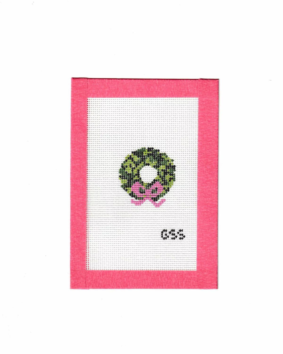 Mini Wreath with Bow Needlepoint