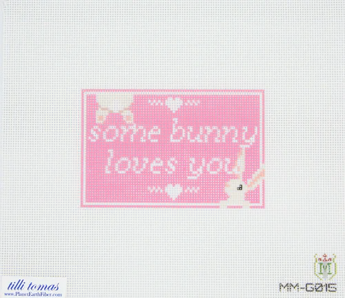 Some Bunny Loves You Pink Needlepoint